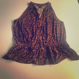 Leopard Print Peplum Top